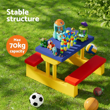 Keezi Kids Outdoor Table and Chairs Set Picnic Bench Umbrella Children Indoor - Mekamart Australia