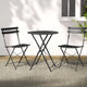Gardeon 3PC Outdoor Bistro Set Steel Table and Chairs Patio Furniture Black - Mekamart Australia