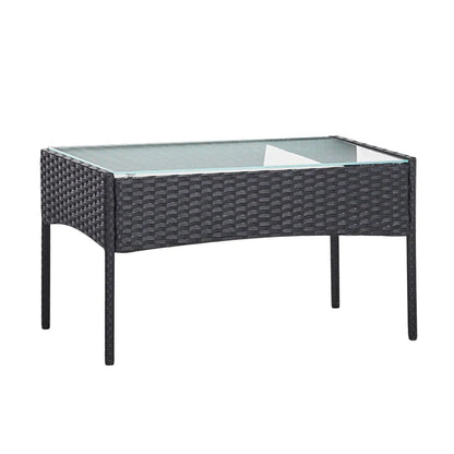 Gardeon 4 Seater Outdoor Sofa Set with Storage Cover Wicker Table Chair DarkGrey - Mekamart Australia