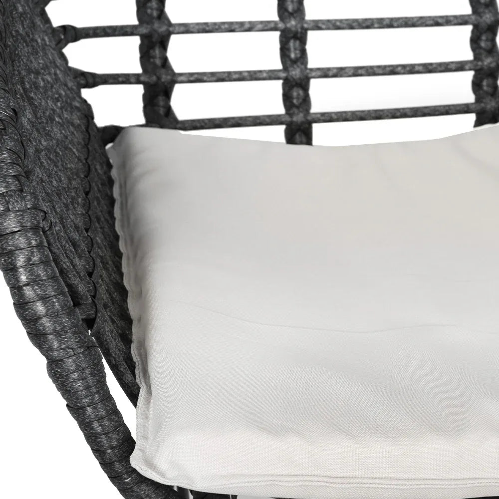 Gardeon 3PC Outdoor Furniture Bistro Set Lounge Setting Table Chairs Cushion Patio Grey - Mekamart Australia