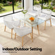 Gardeon 2PC Outdoor Dining Chairs Wicker Chair Patio Furniture Garden Steel White - Mekamart Australia