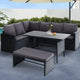 Gardeon Outdoor Furniture Dining Setting Sofa Set Lounge Wicker 8 Seater Black - Mekamart Australia