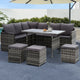 Gardeon Outdoor Furniture Dining Setting Sofa Set Lounge Wicker 9 Seater Mixed Grey - Mekamart Australia