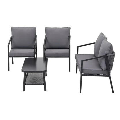 Gardeon 4 Seater Outdoor Sofa Set 4PCS Table Chair Setting Patio Furniture - Mekamart Australia
