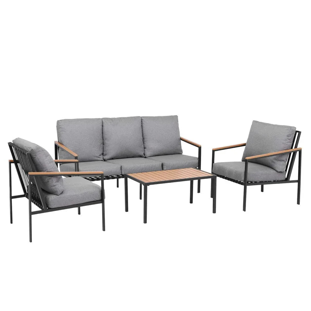 Gardeon 5 Seater Outdoor Sofa Set 4PCS Table Chair Garden Bench Patio Furniture - Mekamart Australia