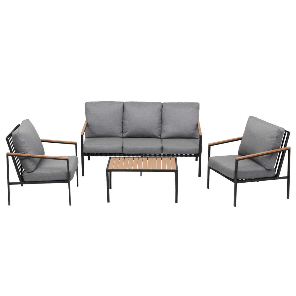 Gardeon 5 Seater Outdoor Sofa Set 4PCS Table Chair Garden Bench Patio Furniture - Mekamart Australia