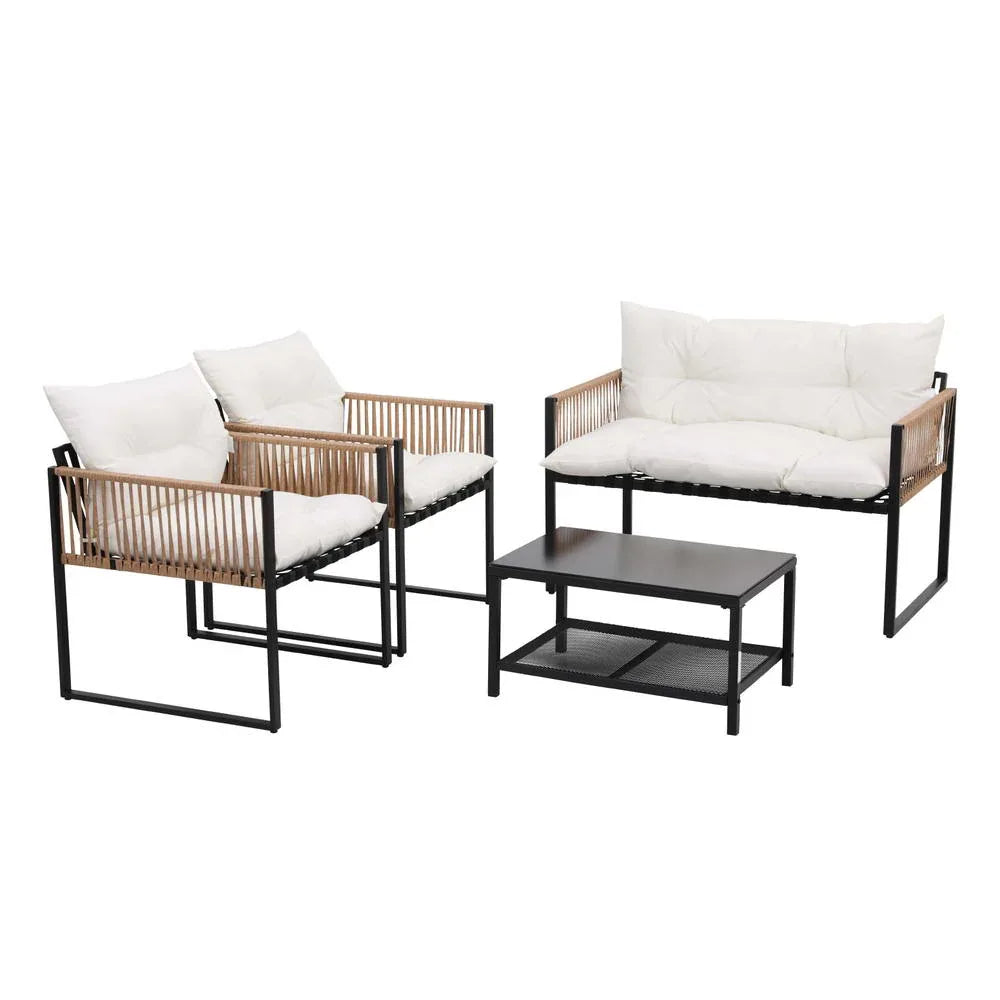 Gardeon 4 Seater Outdoor Sofa Set 4PCS Table Chair Set Garden Patio Furniture - Mekamart Australia
