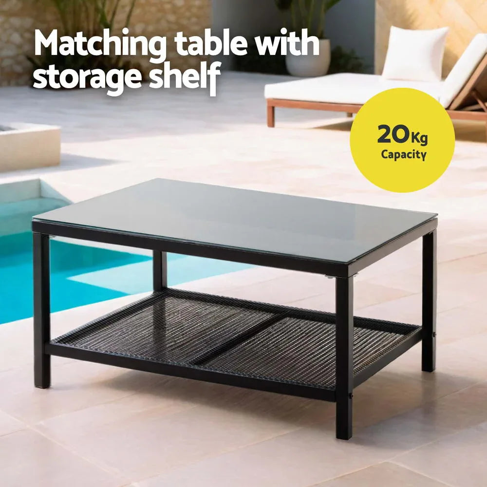 Gardeon 4 Seater Outdoor Sofa Set 4PCS Table Chair Set Garden Patio Furniture - Mekamart Australia