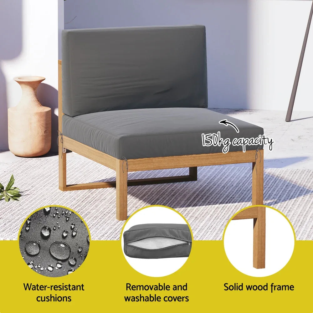 Gardeon 4-Piece Outdoor Sofa Set Wooden Couch Lounge Setting 5PCS - Mekamart Australia