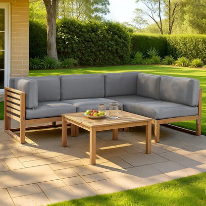 Gardeon 4-Piece Outdoor Sofa Set Wooden Couch Lounge Setting 5PCS - Mekamart Australia