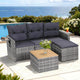 Gardeon 5 Pieces Outdoor Sofa Set 4-Seater Grey Rattan Patio Furniture Table and Chair Setting - Mekamart Australia