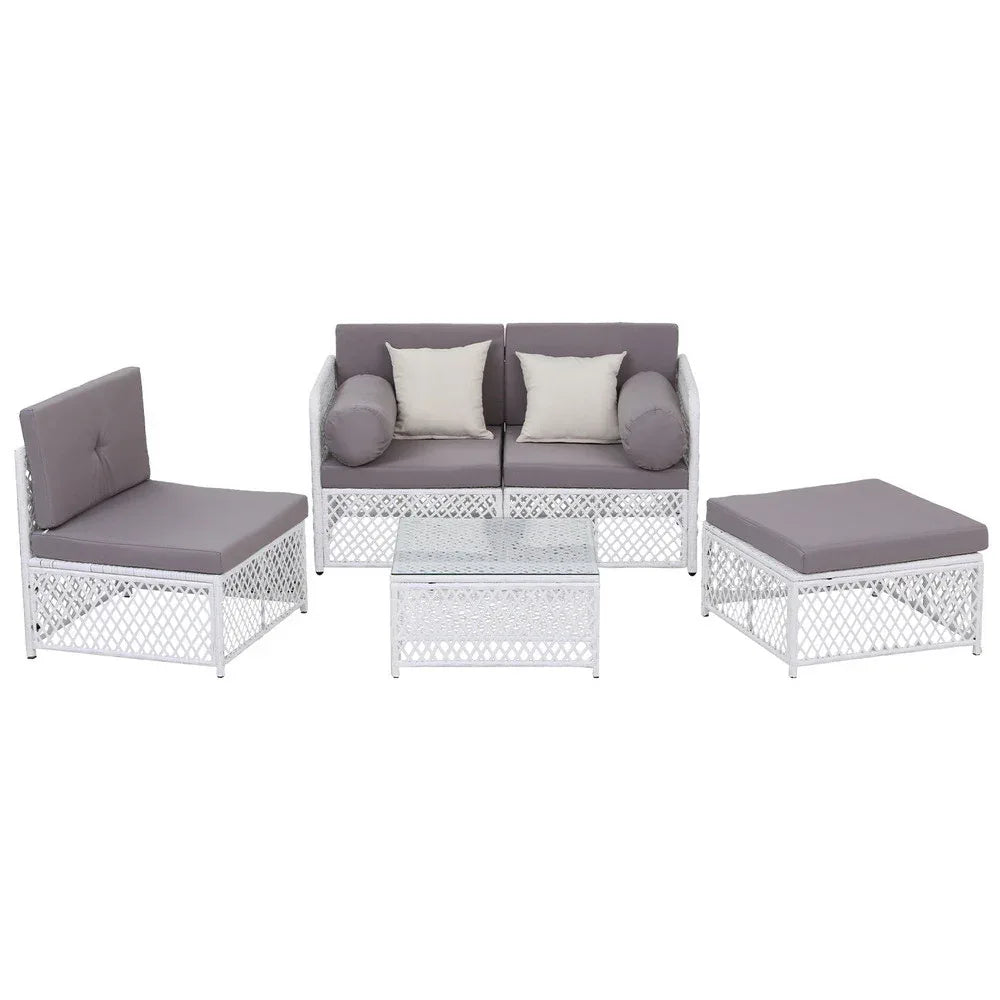 Gardeon 4 Seater Outdoor Sofa Set 5PCS Table Chair Set Garden Patio Furniture - Mekamart Australia