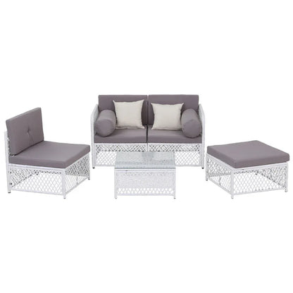 Gardeon 4 Seater Outdoor Sofa Set 5PCS Table Chair Set Garden Patio Furniture - Mekamart Australia