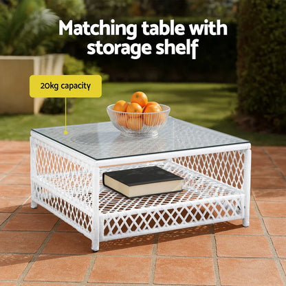 Gardeon 4 Seater Outdoor Sofa Set 5PCS Table Chair Set Garden Patio Furniture - Mekamart Australia