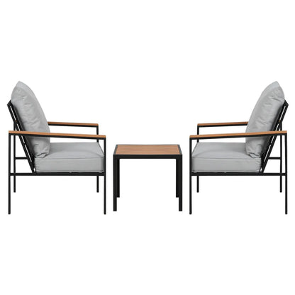 Gardeon 3PC Outdoor Furniture Bistro Set Lounge Setting Chairs Table Patio Black - Mekamart Australia