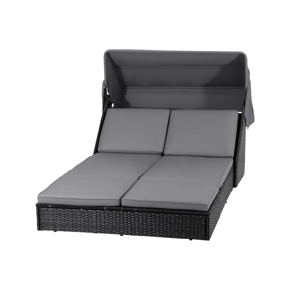 Gardeon Outdoor Day Bed Sun Lounge Setting Wicker Lounger Patio Furniture - Mekamart Australia