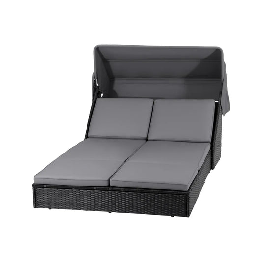 Gardeon Outdoor Day Bed Sun Lounge Setting Wicker Lounger Patio Furniture - Mekamart Australia