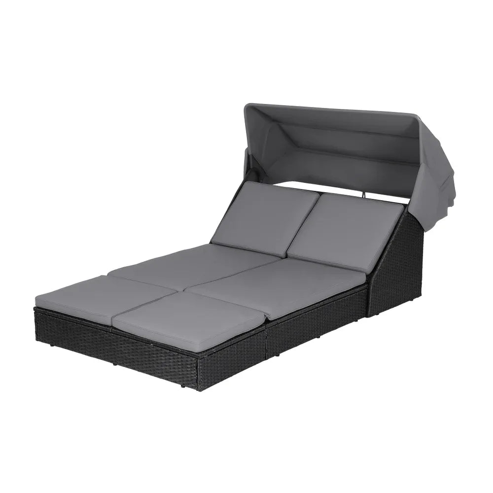 Gardeon Outdoor Day Bed Sun Lounge Setting Wicker Lounger Patio Furniture - Mekamart Australia