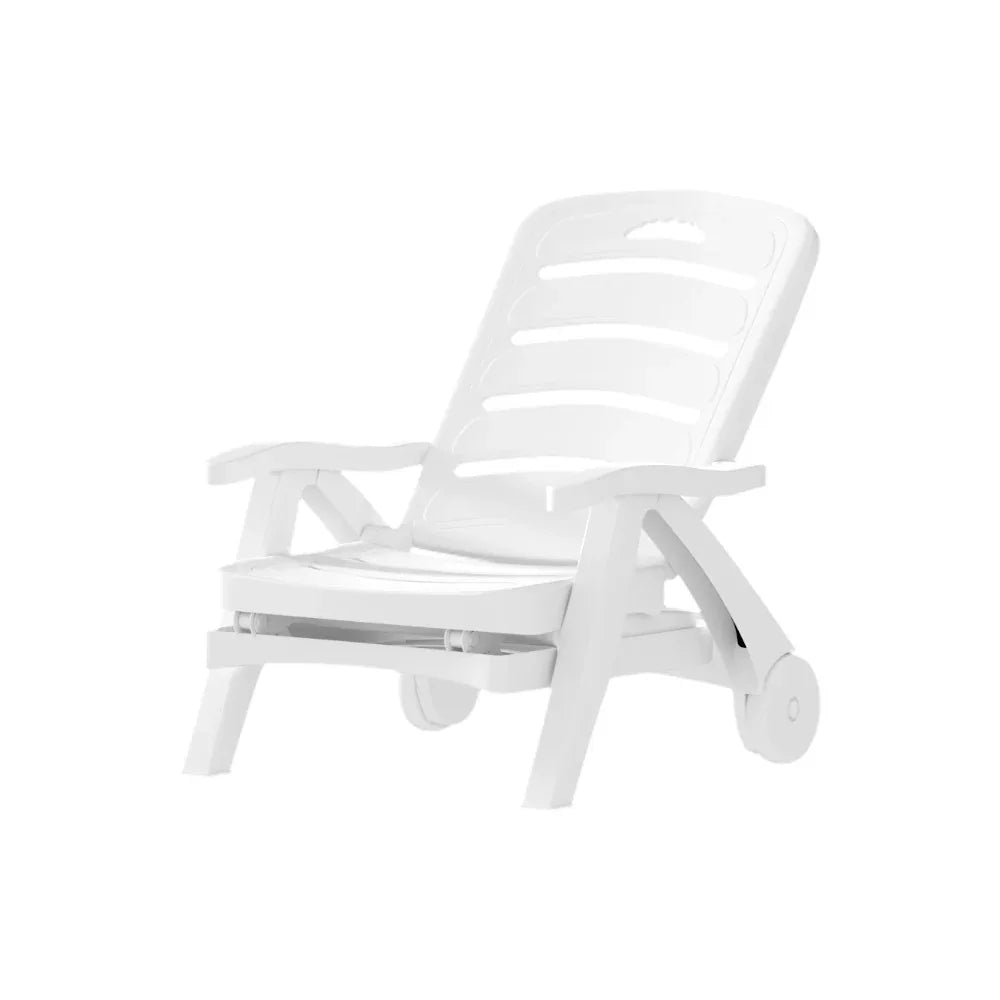 Gardeon Sun Lounger Folding Chaise Lounge Chair Wheels Patio Outdoor Furniture - Mekamart Australia