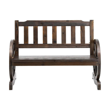 Gardeon Outdoor Garden Bench Wooden 2 Seater Wagon Chair Patio Furniture Brown - Mekamart Australia