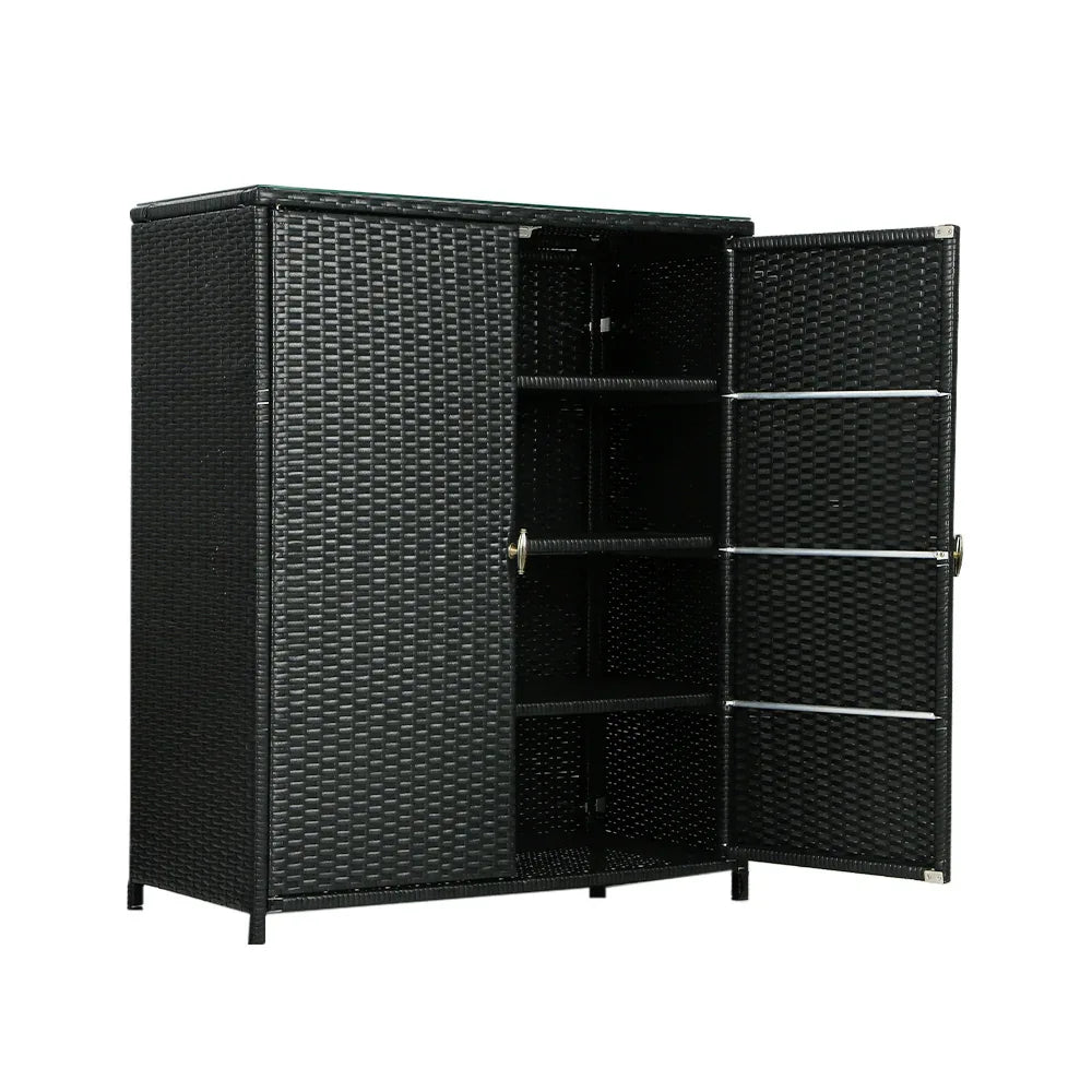 Gardeon Outdoor Storage Cabinet Box Garage Wicker Shelf Chest Garden Shed Tools - Mekamart Australia