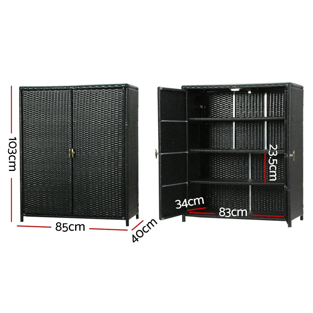 Gardeon Outdoor Storage Cabinet Box Garage Wicker Shelf Chest Garden Shed Tools - Mekamart Australia