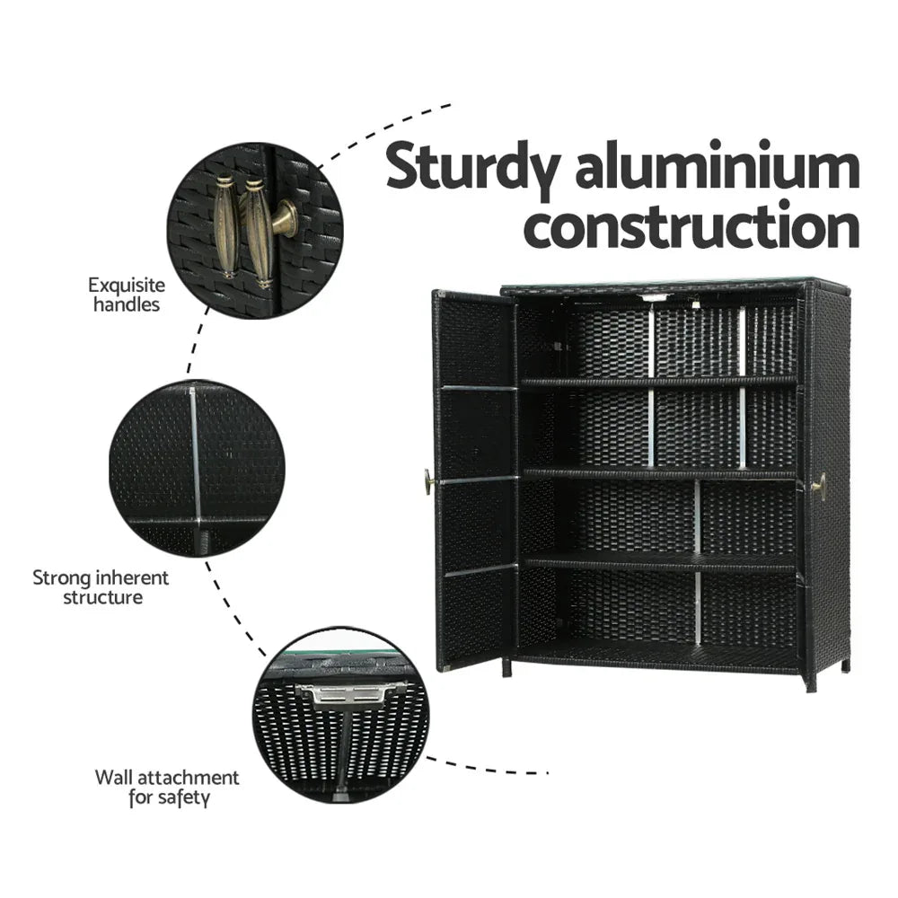 Gardeon Outdoor Storage Cabinet Box Garage Wicker Shelf Chest Garden Shed Tools - Mekamart Australia