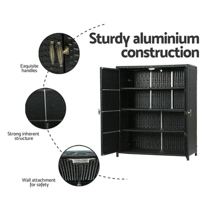 Gardeon Outdoor Storage Cabinet Box Garage Wicker Shelf Chest Garden Shed Tools - Mekamart Australia