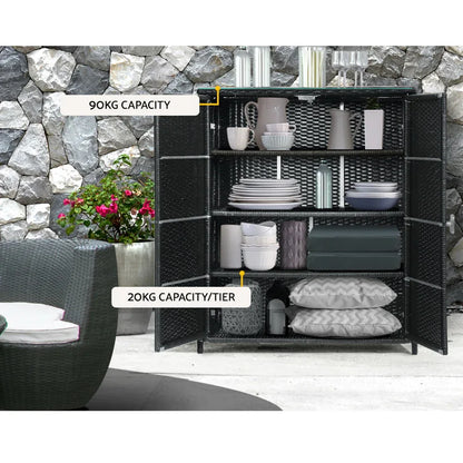 Gardeon Outdoor Storage Cabinet Box Garage Wicker Shelf Chest Garden Shed Tools - Mekamart Australia