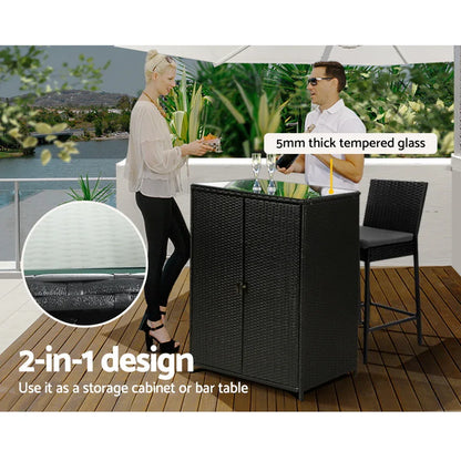 Gardeon Outdoor Storage Cabinet Box Garage Wicker Shelf Chest Garden Shed Tools - Mekamart Australia