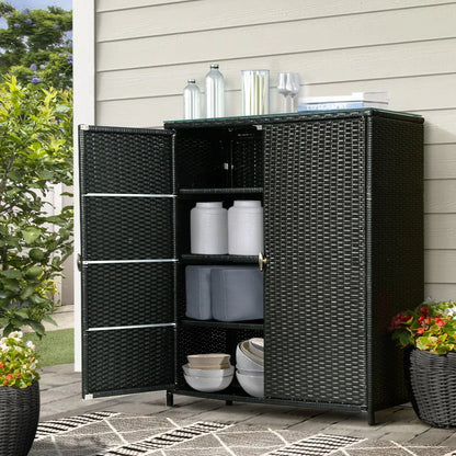 Gardeon Outdoor Storage Cabinet Box Garage Wicker Shelf Chest Garden Shed Tools - Mekamart Australia