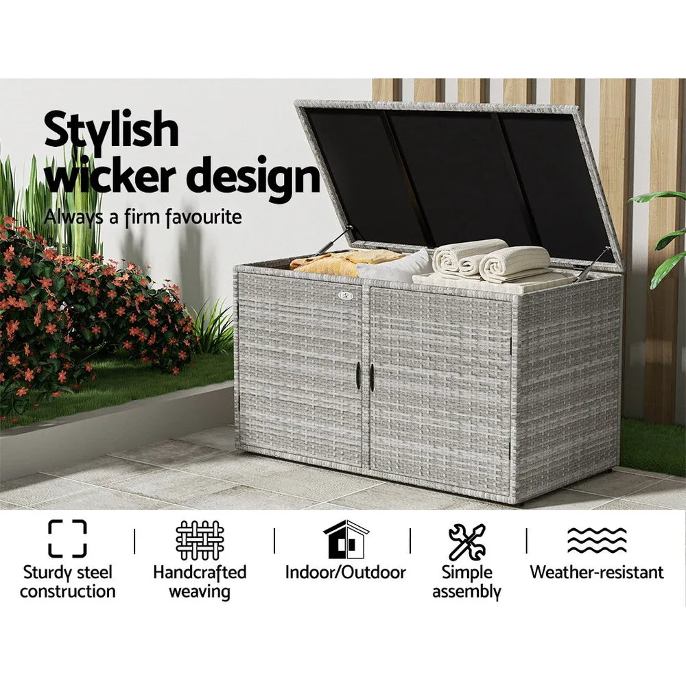 Gardeon Outdoor Storage Cabinet Box Deck Wicker Shelf Chest Garden Shed Tools - Mekamart Australia