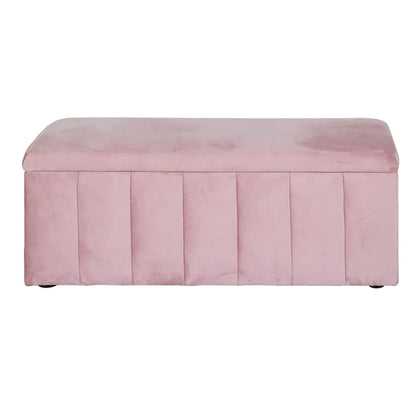 Artiss Storage Ottoman Blanket Box 103cm Velvet Pink - Mekamart Australia