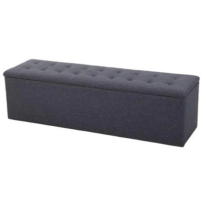 Artiss Storage Ottoman Blanket Box 140cm Linen Dark Grey - Mekamart Australia