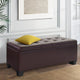 Artiss Storage Ottoman Blanket Box 97cm Leather Brown - Mekamart Australia