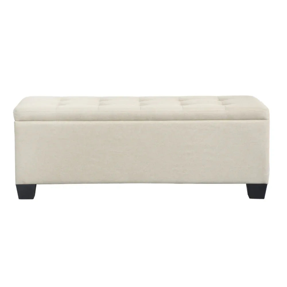 Artiss Storage Ottoman Blanket Box 97cm Linen Beige - Mekamart Australia
