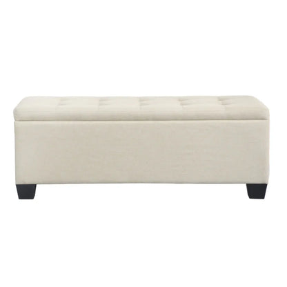 Artiss Storage Ottoman Blanket Box 97cm Linen Beige - Mekamart Australia