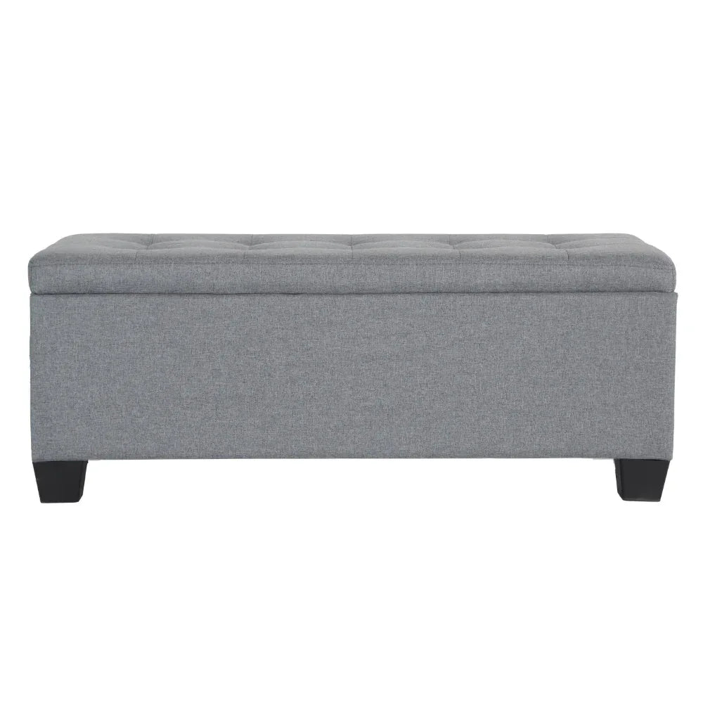 Artiss Storage Ottoman Blanket Box 97cm Linen Grey - Mekamart Australia
