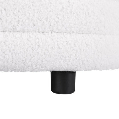 Artiss Storage Ottoman Blanket Box 87cm Boucle Fabric Oval - Mekamart Australia