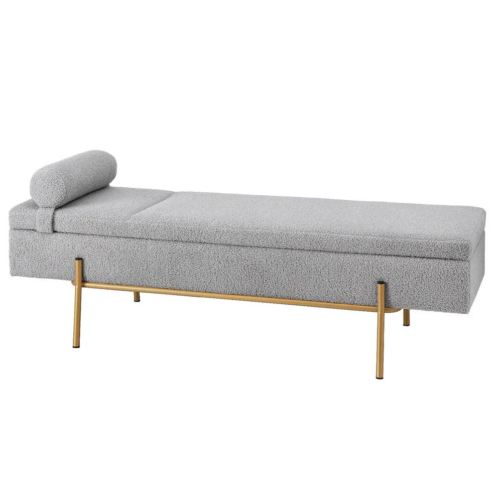 Artiss Storage Ottoman Bed 140cm Pillow Foot Stool - Mekamart Australia