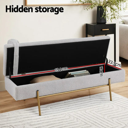 Artiss Storage Ottoman Bed 140cm Pillow Foot Stool - Mekamart Australia