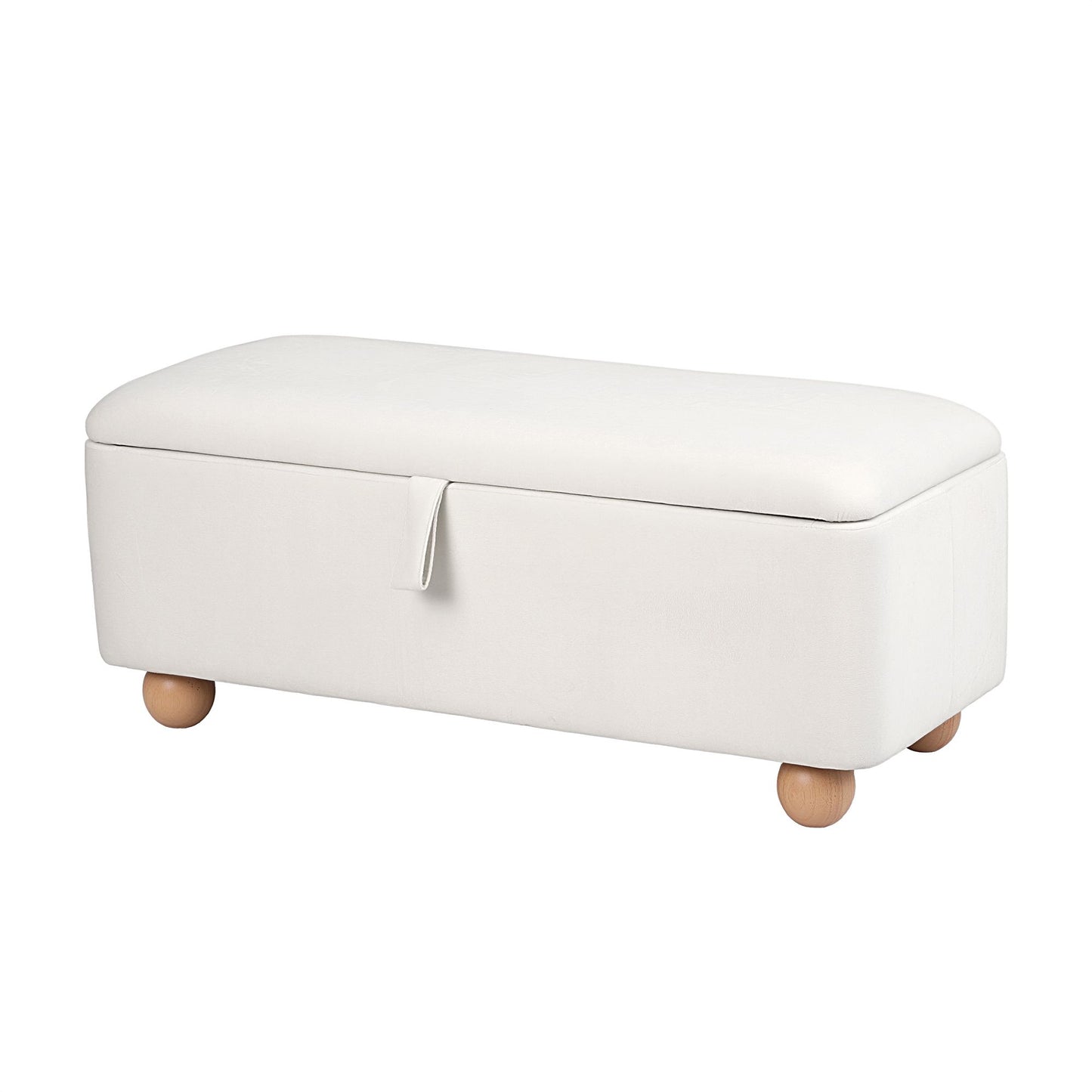 Artiss Storage Ottoman Hidden Bench Velvet Blanket Box Beige 97cm