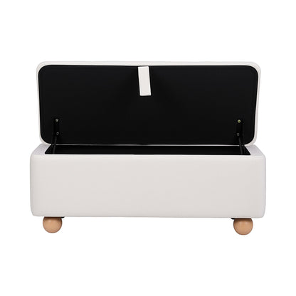 Artiss Storage Ottoman Hidden Bench Velvet Blanket Box Beige 97cm