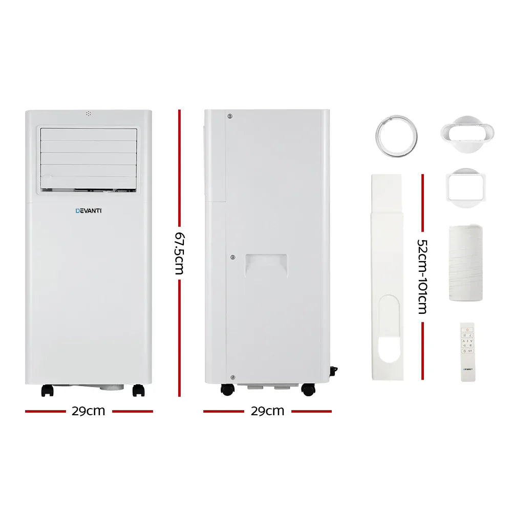Devanti Portable Air Conditioner 7000BTU Cooling Mobile Fan Cooler Dehumidifier - Mekamart Australia