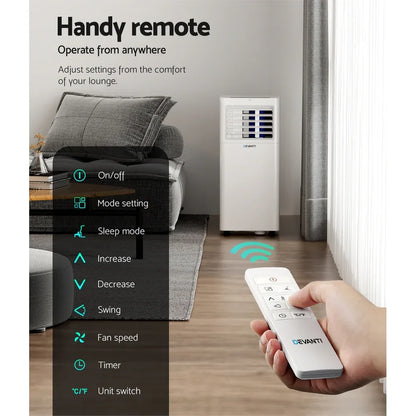 Devanti Portable Air Conditioner 7000BTU Cooling Mobile Fan Cooler Dehumidifier - Mekamart Australia