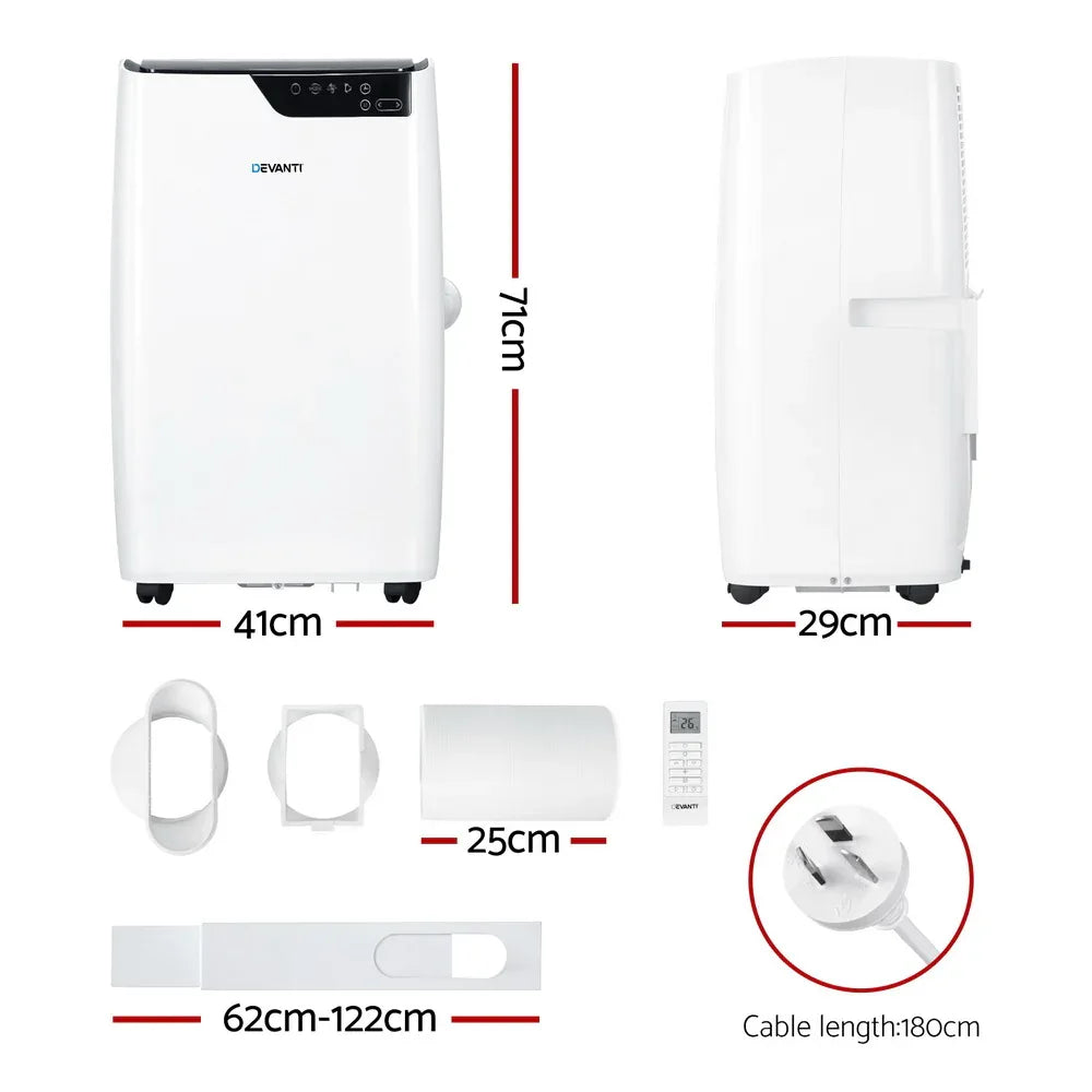 Devanti Portable Air Conditioner Dehumidifier Fan 12000BTU - Mekamart Australia