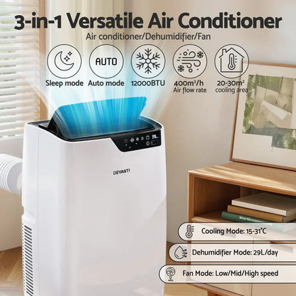 Devanti Portable Air Conditioner Dehumidifier Fan 12000BTU - Mekamart Australia