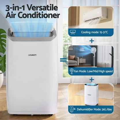 Devanti Portable Air Conditioner Dehumidifier Fan 14000BTU - Mekamart Australia