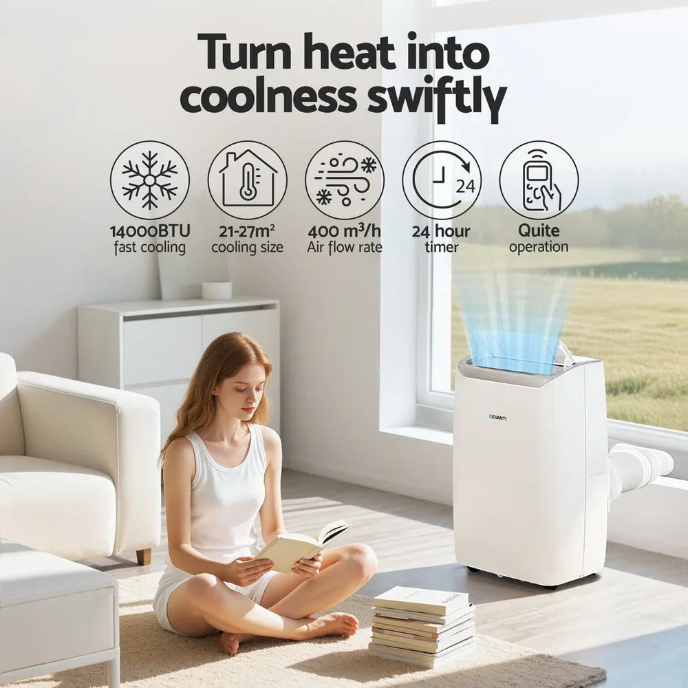 Devanti Portable Air Conditioner Dehumidifier Fan 14000BTU - Mekamart Australia