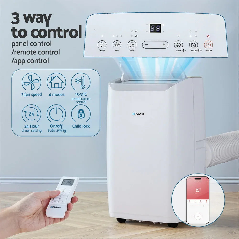 Devanti Portable Air Conditioner Dehumidifier Fan 14000BTU - Mekamart Australia